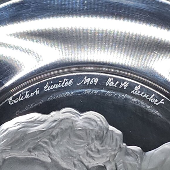 VTG Val St Lambert Luncheon Collectors Plate Intaglio Old Masters Van Dyck Round - Picture 5 of 7